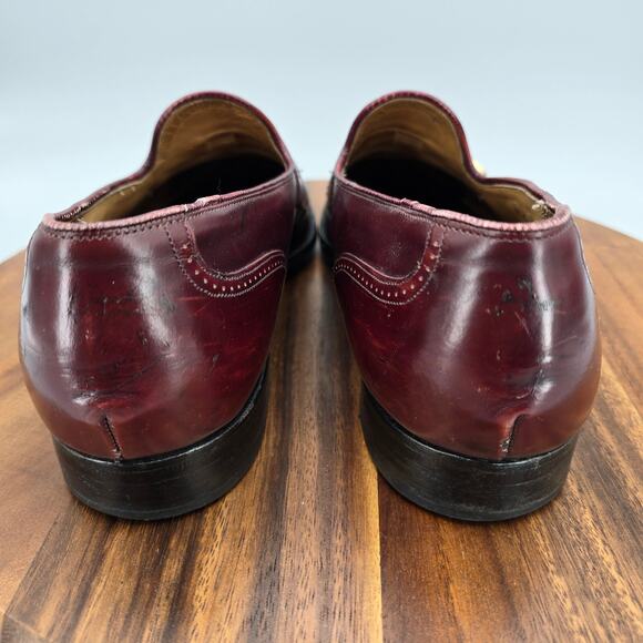Church's Loafers Men's 10.5 US 9.5 UK C Burgundy Leather Buckle Cap Toe Shoes - Picture 4 of 11